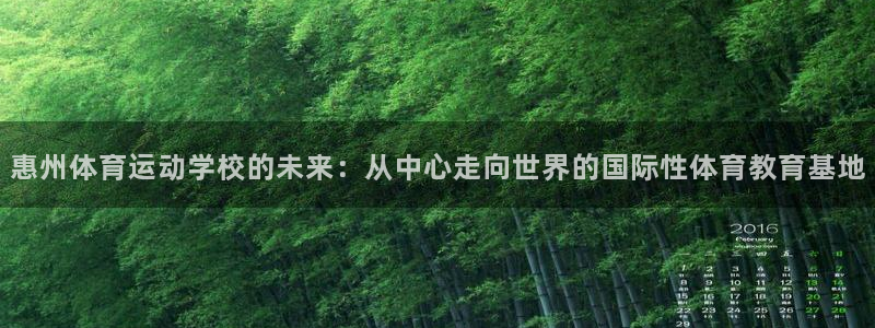 678体育官网地址：惠州体育运动学校的未来：从中心走向世界的国际性体育教育基地